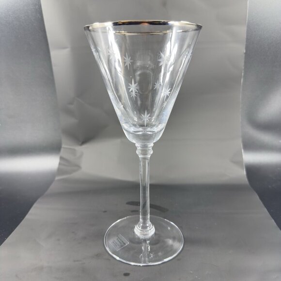 ST NICHOLAS SQUARE Tis the Season Clear Glasses Cups Set 2 Silver Band Etched - Picture 11 of 11